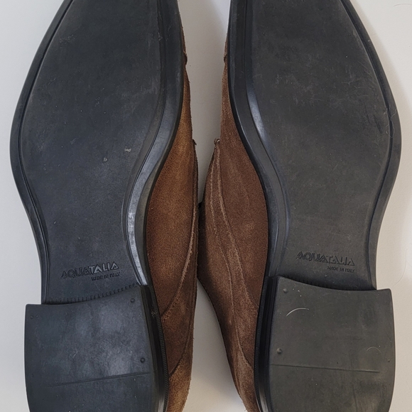 Aquatalia Mens 11 Handmade Italy Brown Suede Leather Oxford Lace Shoe - Picture 14 of 14